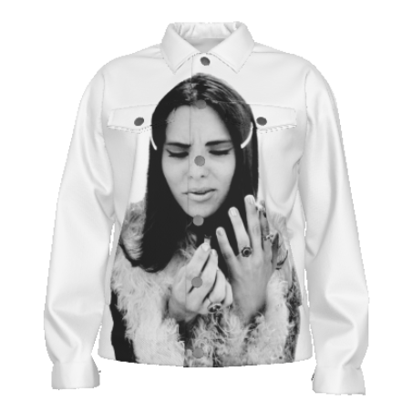 WHITE SMOKING TRUCKER JACKET